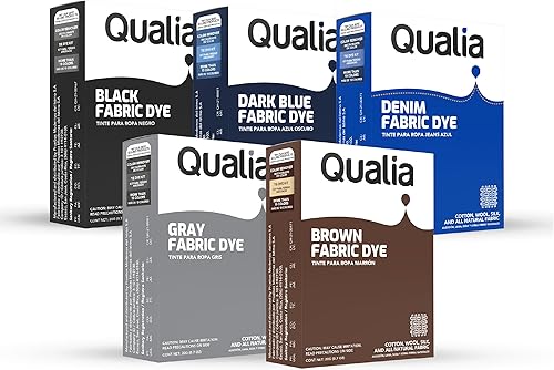 Vista 17 de Tinte textil en polvo multiusos Qualia, tinte fácil de usar para telas naturales: algodón, lana, seda, madera y lino, colores ultra concentrados
