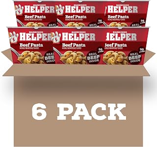 Hamburger Helper Beef Pasta Microwave Cups 6-Pack 2oz - Ready in 4 Min, No Artificial Flavors, Quick Beefy Meals for Busy Families