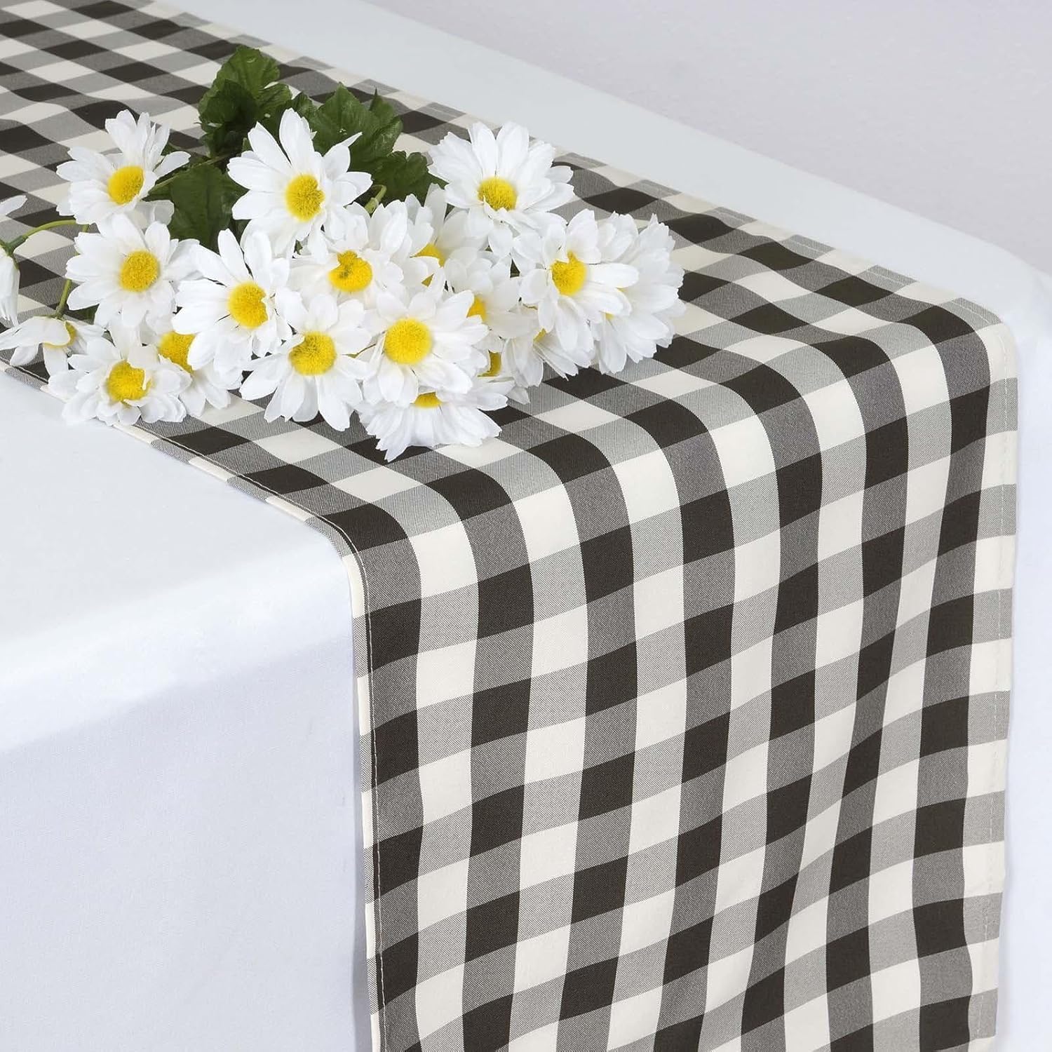 Efavormart 5 PCS Buffalo Plaid Table Runner | Red / White | Gingham Polyester Checkered Table Runner