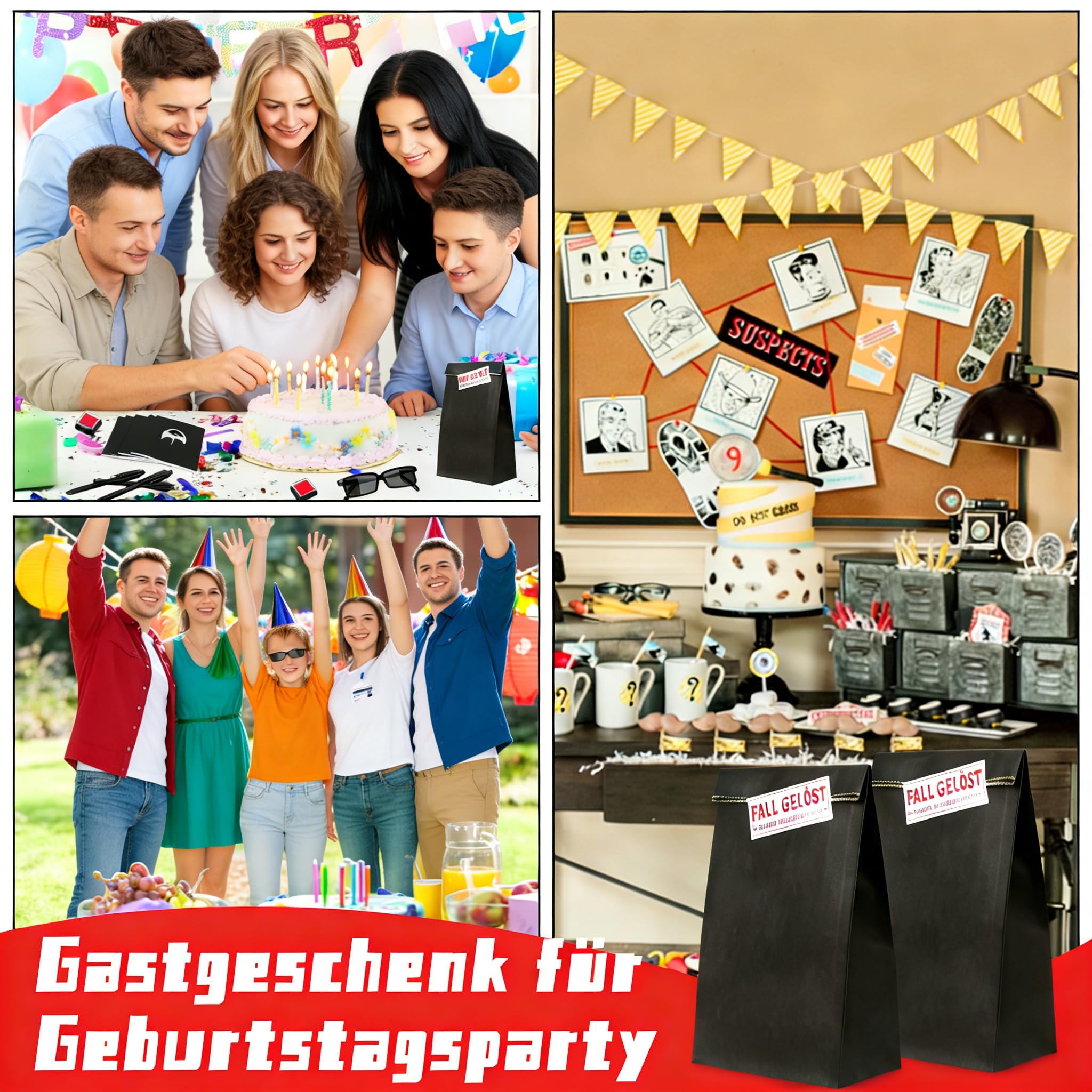 SelfTek 48 PCS Détective Pinata Anniversaire, Kit Espion Enfant avec Lunettes D'agent, Stylo Secret, Carnet De Notes, Loupe, Carte De Détection, Cadeaux De Jeu De Détective