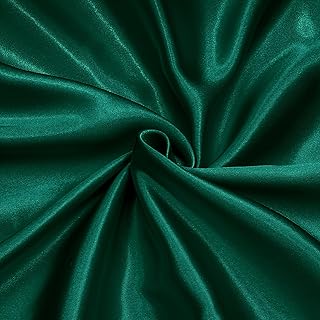 Homiest Emerald Green Satin Fabric by The Yard, 3 Yards x 58 Inch Charmeuse Satin Fabric Silky & Shiny Cloth Fabric, Smooth Bridal Satin Fabric for Wedding Dress, Clothing Making, DIY Crafts, Sewing