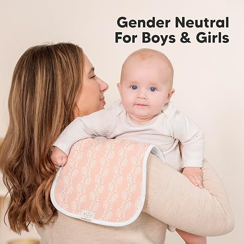 Vista 341 de Paños orgánicos para eructos para bebés niños y niñas, paquete de 5 paños de algodón súper absorbentes para bebés, trapos suaves y afelpados
