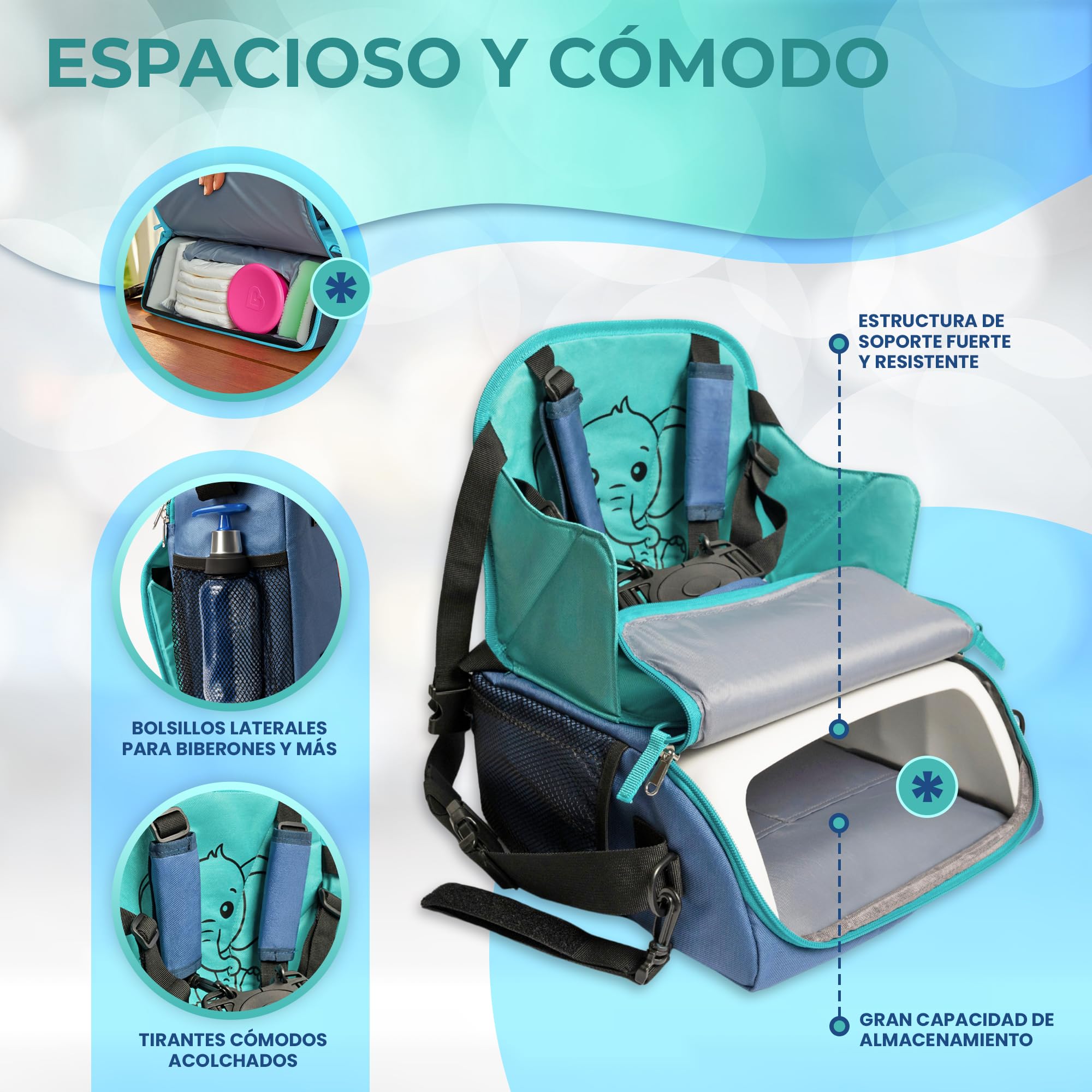 Asiento Elevador Silla Trona Bebe Portatil VEVOR Trona Para Bebé