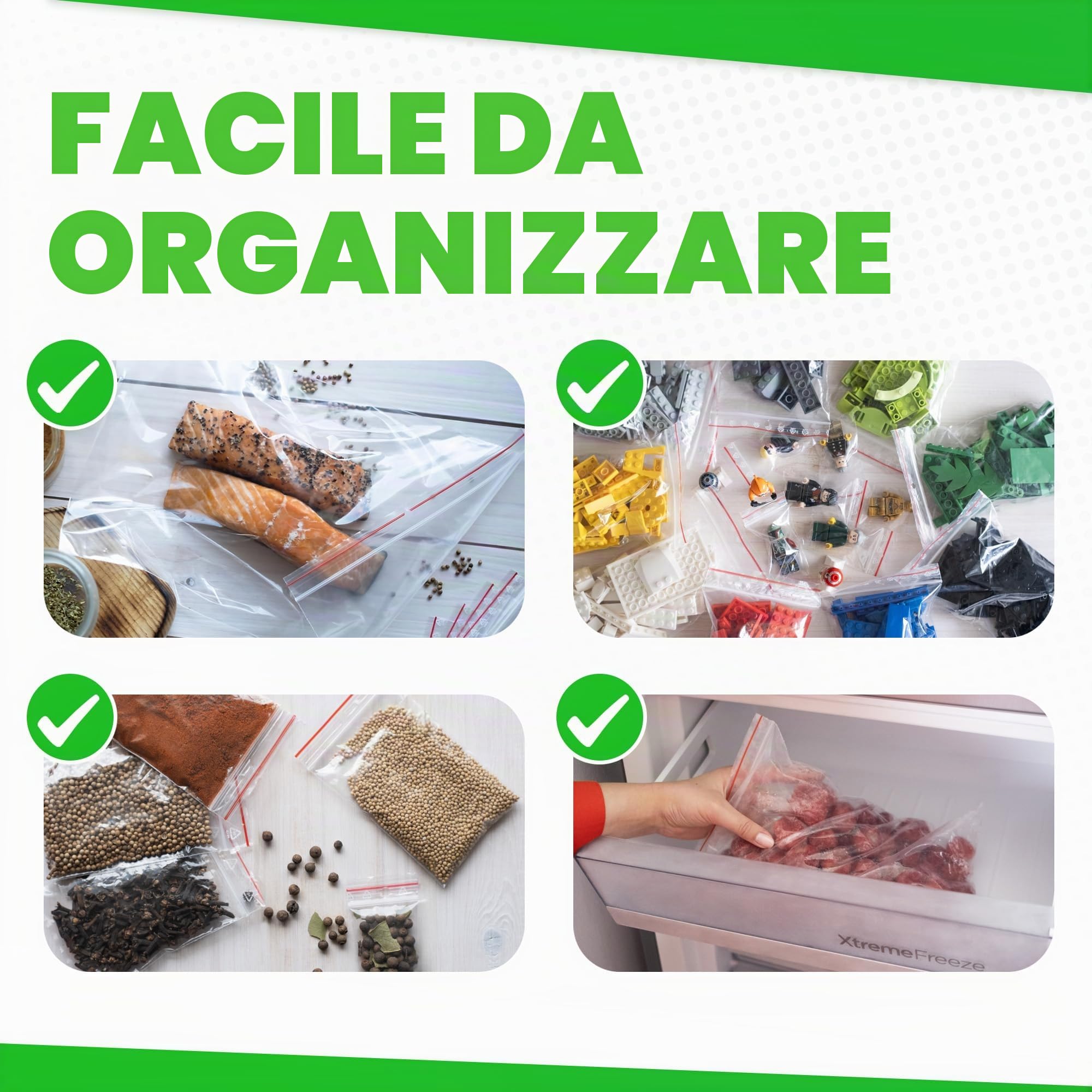 V1 TRADE Buste richiudibili in plastica trasparente, con chiusura lampo, 200 x 250 mm, impermeabili, riutilizzabili, resistenti