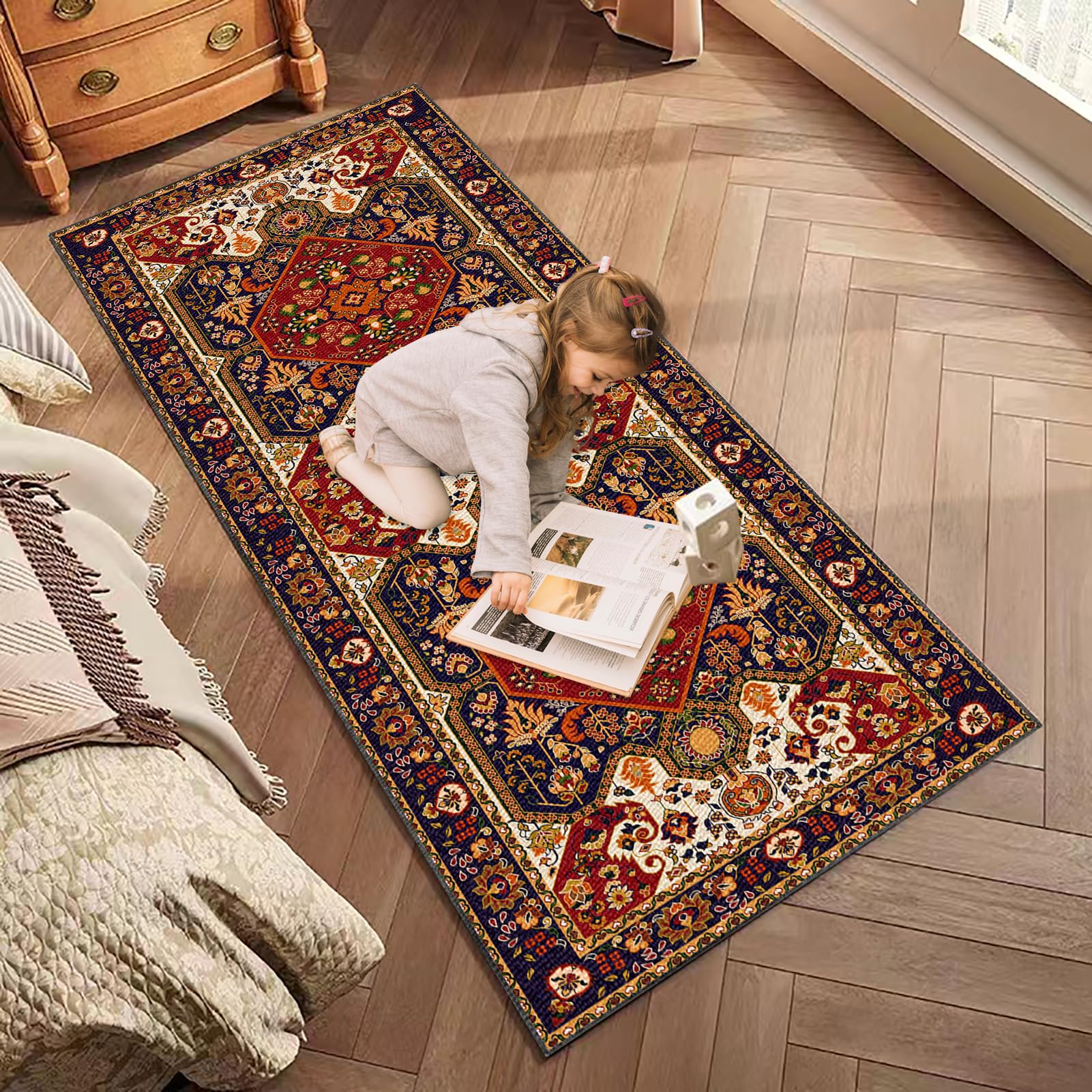 Tapis de Passage Long Tapis de Couloir Antidérapant 60 x 400 cm Tapis de Cuisine Lavable en Machine Tapis d Entree Interieur Tapis Salle de Bain Tapis Couloir Long Moderne pour Cuisine Salon Bureau