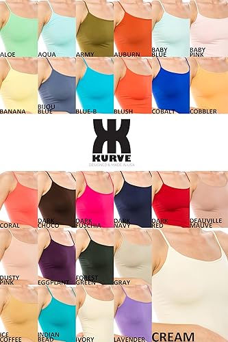 Miniatura 6 de Kurve Camisola sin Costuras para Mujer Top de Tirantes Espagueti Elásticos con Tela Protectora UV, UPF 50+ (Hecho en EE.UU.)