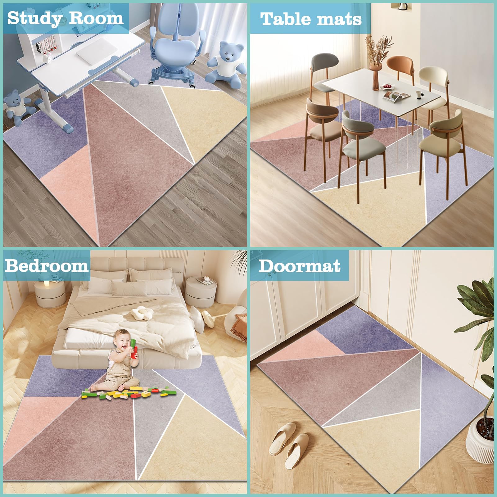 Xiaputcr Floor Mat for Office Chair Office Chair Mat for Hardwood Floor Non Slip Gaming Computer Chair Mat Multi-Purpose Floor Protectors for Rolling Chairs Carpet Protections Chair Mats 100 x 110 cm - Image 6
