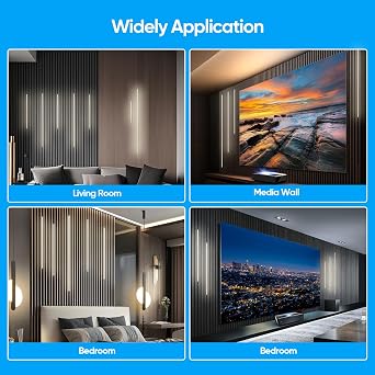 Besseto LED Aluminum Channel for Wall Panel,Wood Slat Wall Panel LED Strip Light Aluminum Channel Profile for Living Room Bedroom Bathroom Stairs (Black-6Pack 3.3Ft) [Energy Class A]