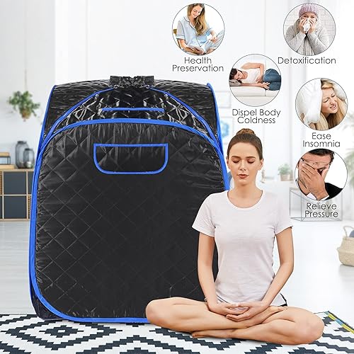 Miniatura 2 de Spa de sauna de vapor portátil con control remoto, temperatura de 9 marchas, temporizador de 60 minutos, función de atomización, tienda de campaña