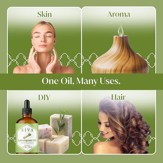 Aceite Esencial de Lemongrass Siva Organics - 4 oz - 100% Natural miniatura 5
