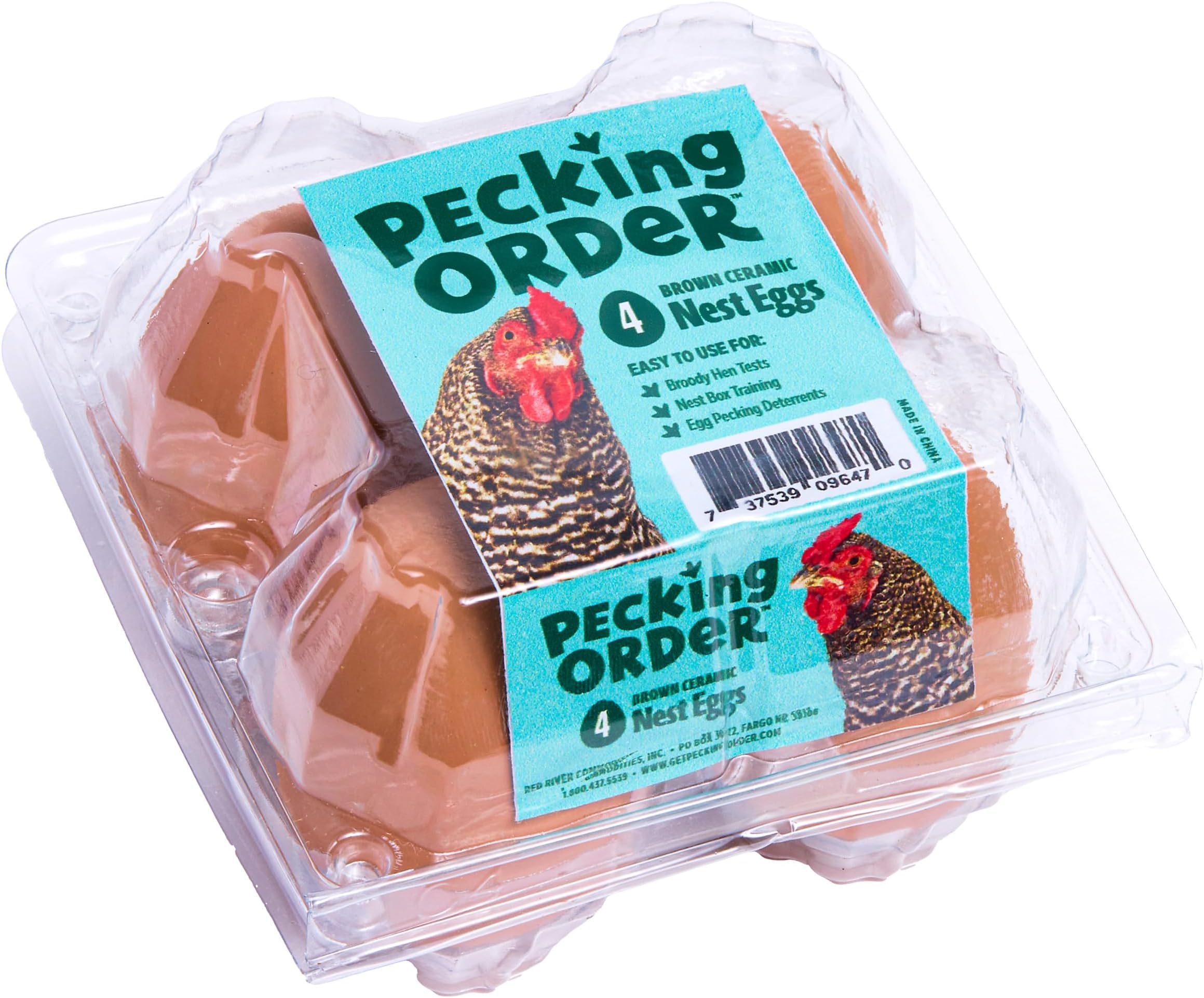 Pecking order Ceramic Nest Eggs - Brown (4-Pack) (9647)