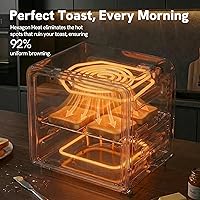 Vista 4 de VAL CUCINA Combo de horno tostador y freidora de aire 6 en 1, compacto horno de convección de encimera pequeño de 12.7 cuartos de galón, se adapta a