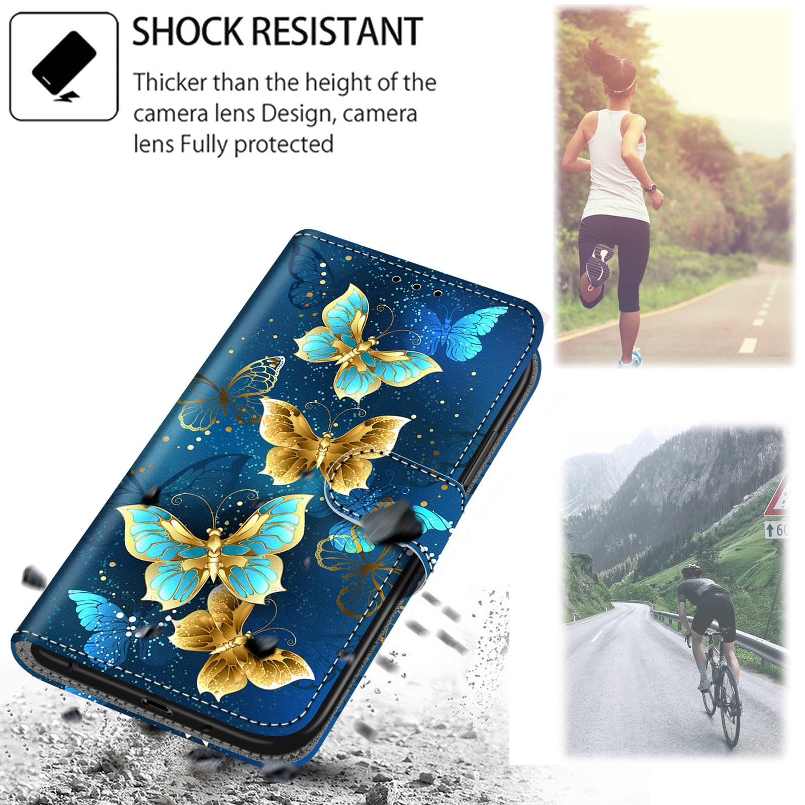 Fertuo Cover per Motorola Moto G13 / G23, Custodia Portafoglio Cover a Libro in Pelle Flip Case con Silicone Bumper, Fibbia Magnetica, Porta Carte, Kickstand, per Motorola Moto G13 / G23, Nero