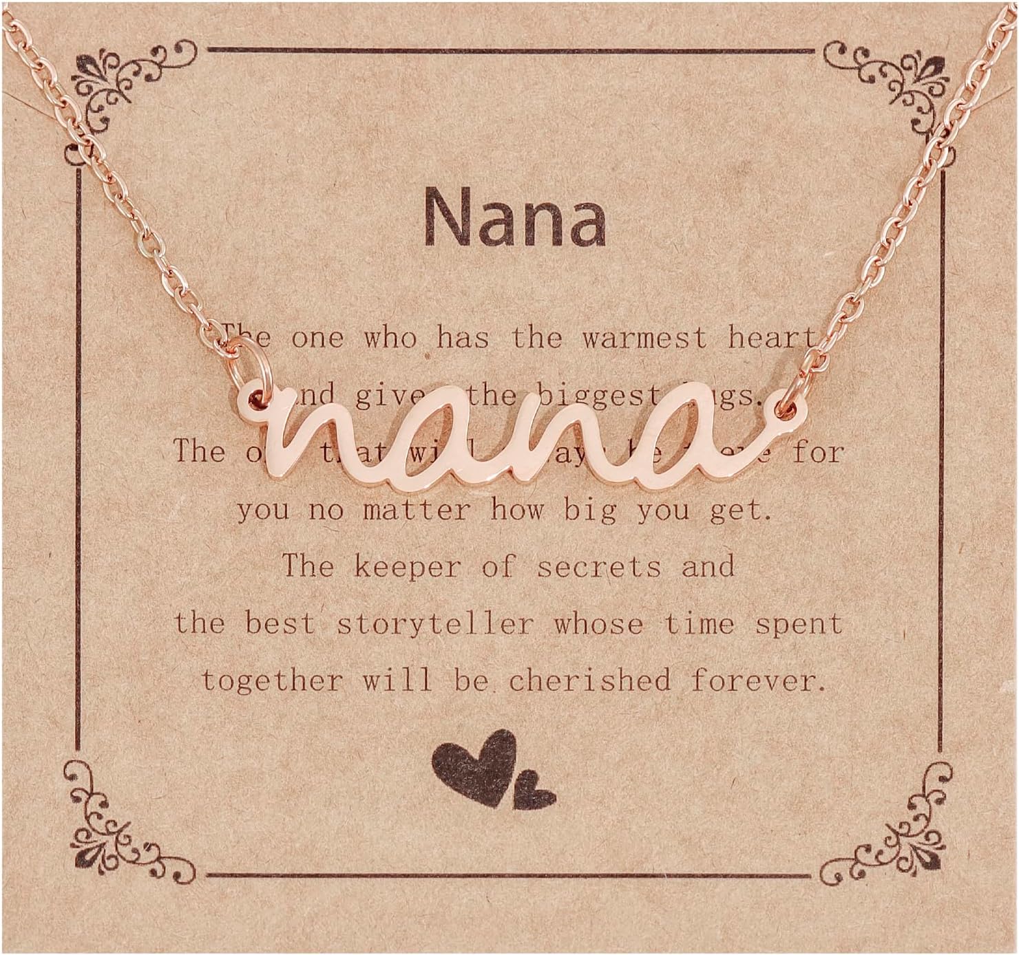 HUTIMY Gifts for Nana Birthday Necklace Rose Gold On Mothers Day from Granddaughter Women Nana Necklace