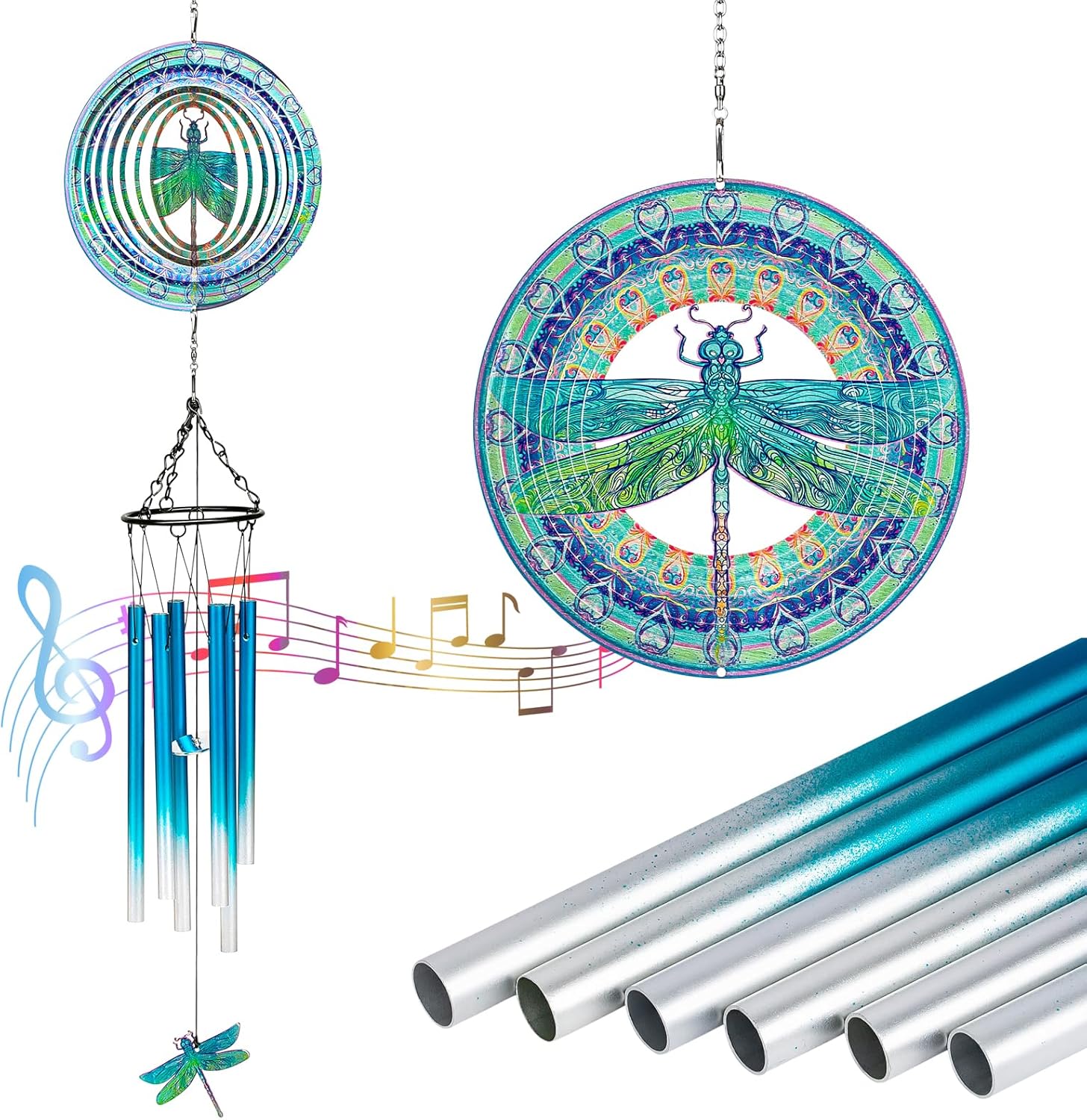 TUOKING Wind Chimes for Outside 3D Butterfly Wind Spinner Windchimes Outdoor Yard Hanging Decor for Garden Patio, Unique Gift for Mom,Women,Chimes Lovers