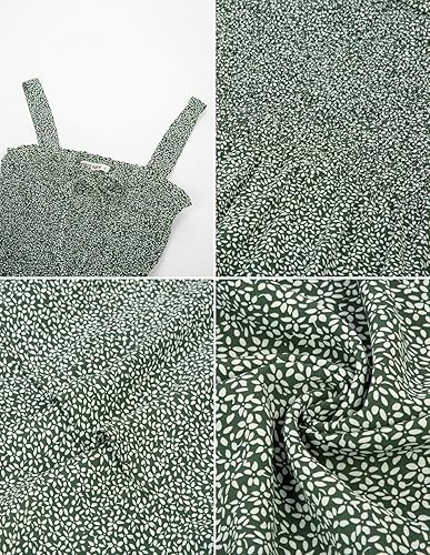 Miniatura 6 de GRACE KARIN - Vestido bohemio y floral de verano para mujer, con cuello cuadrado y tirantes, acampanado, largo, atuendo para la playa