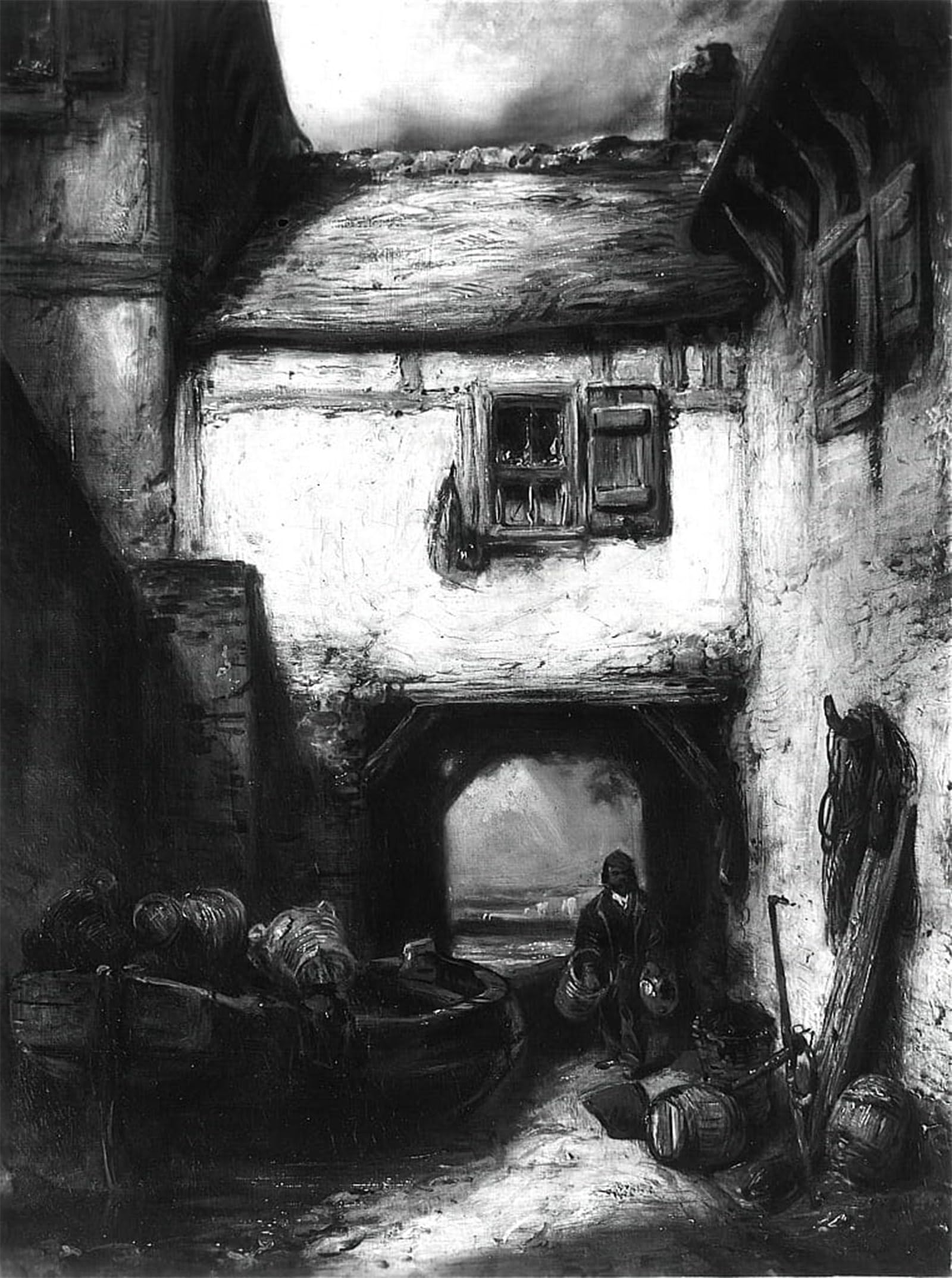 Cuadro en lienzo Cortile di Gabriel Decamps para decoración de pared 5