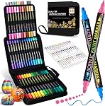 Acrylic Paint Markers, 36 Colors Dual Tip Acrylic Paint Pens Paint Markers For Rock Painting Wood Canvas Plastic Metal And Stone, Acrylic Dot Markers For DIY Crafts Making Art Supplies