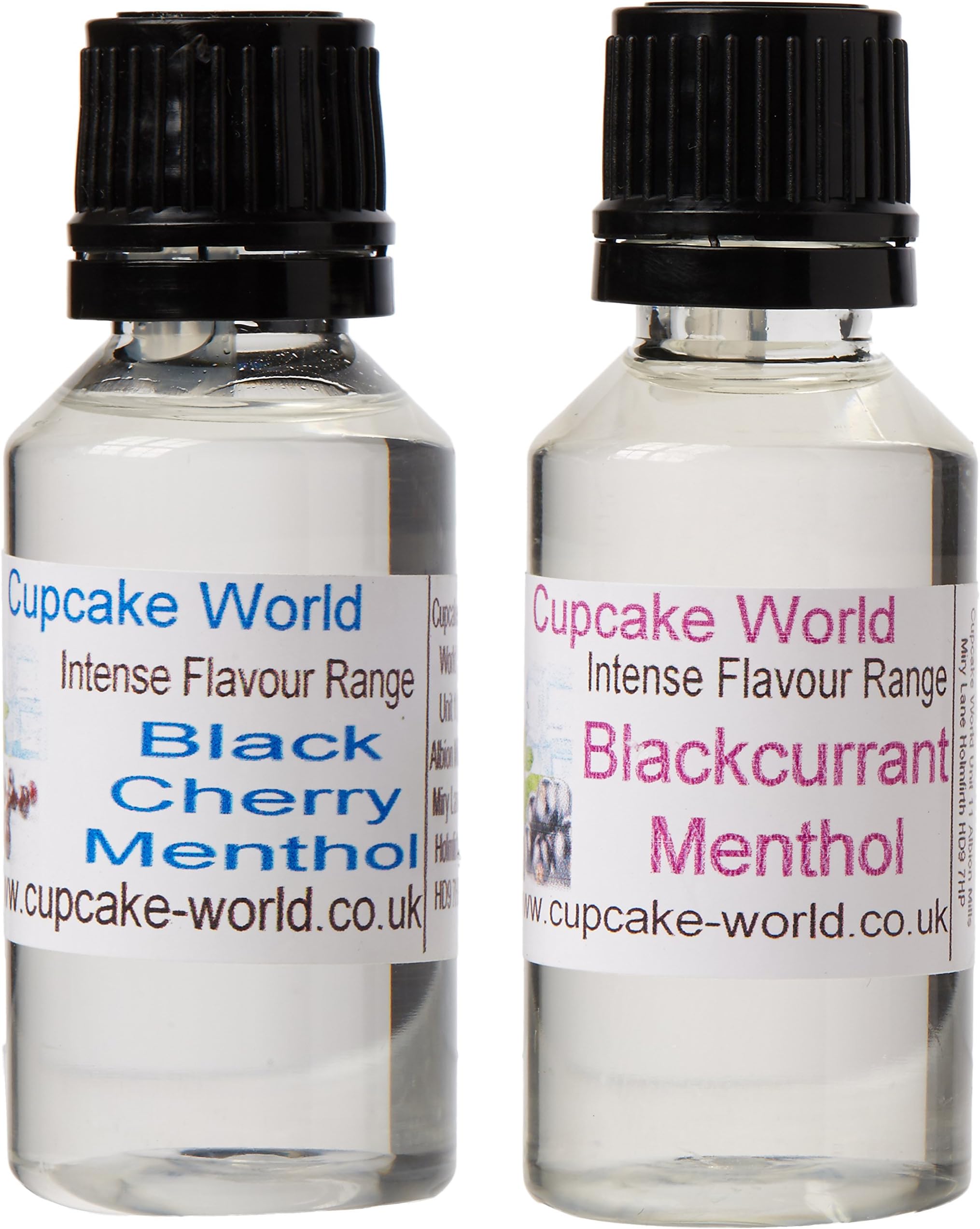 Black Cherry Menthol and Blackcurrant Menthol Intense Food Flavours (Two 28.5 ml bottles)