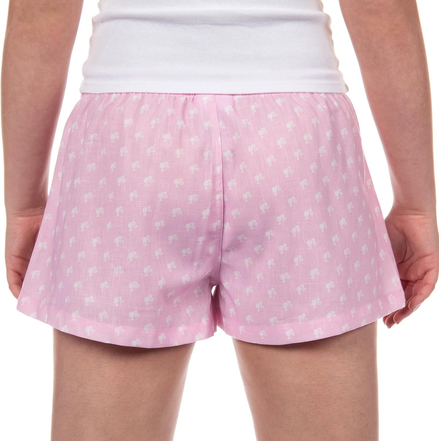 Barbie Boxer Sleep Shorts Pajamas Women's Allover Logo Design Lounge Pajama Micro Bottoms - Image 5