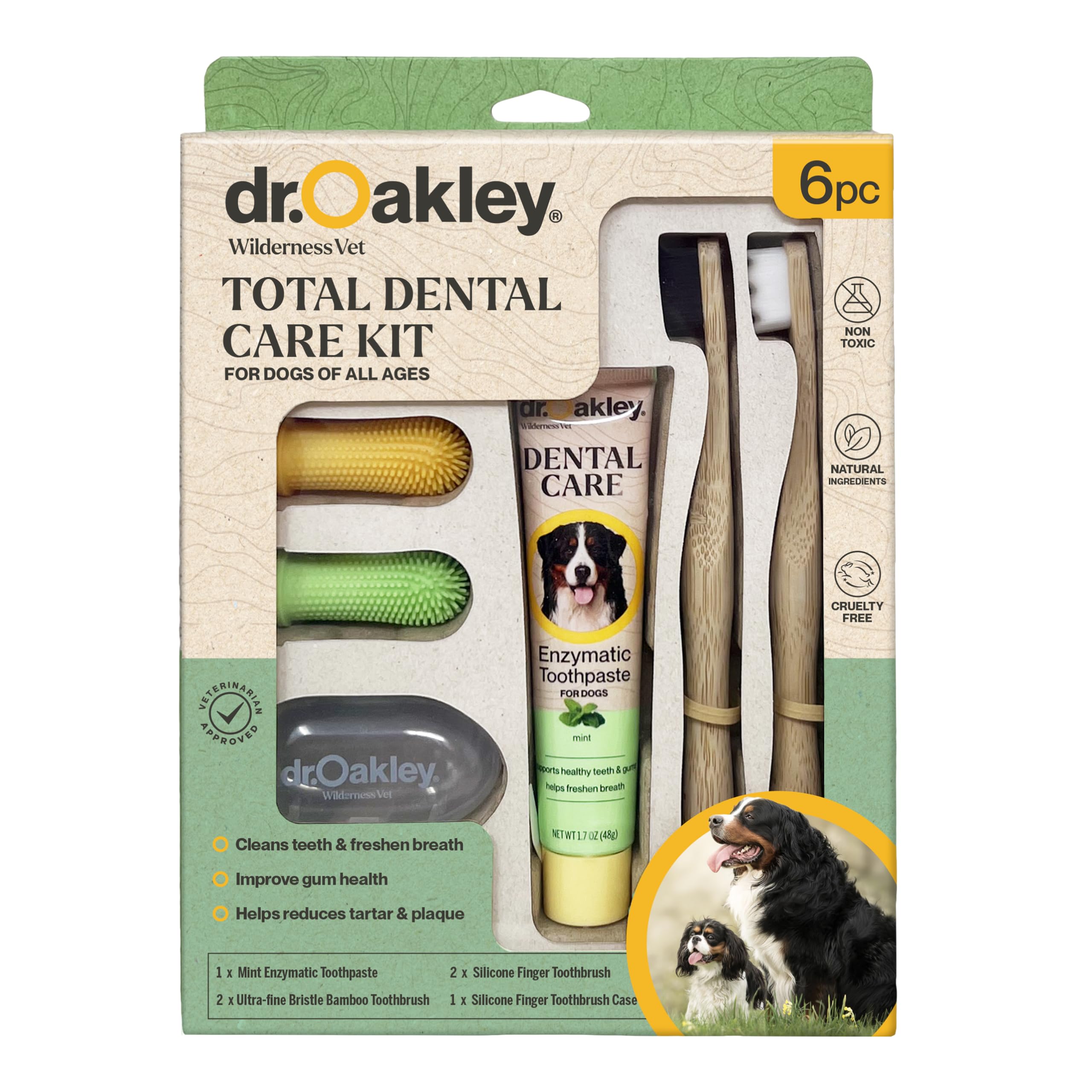 Dr. OakleyTotal Minty Fresh Toothpaste, Brushes and Case for Dogs