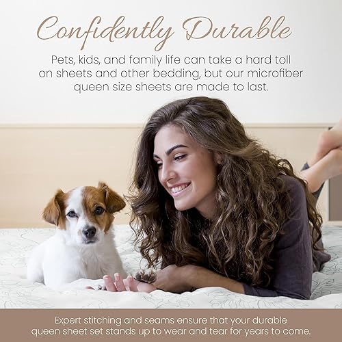 Miniatura 8 de Linen Market Juego de sábanas de 3 piezas estampadas, Queen, Vine Aqua