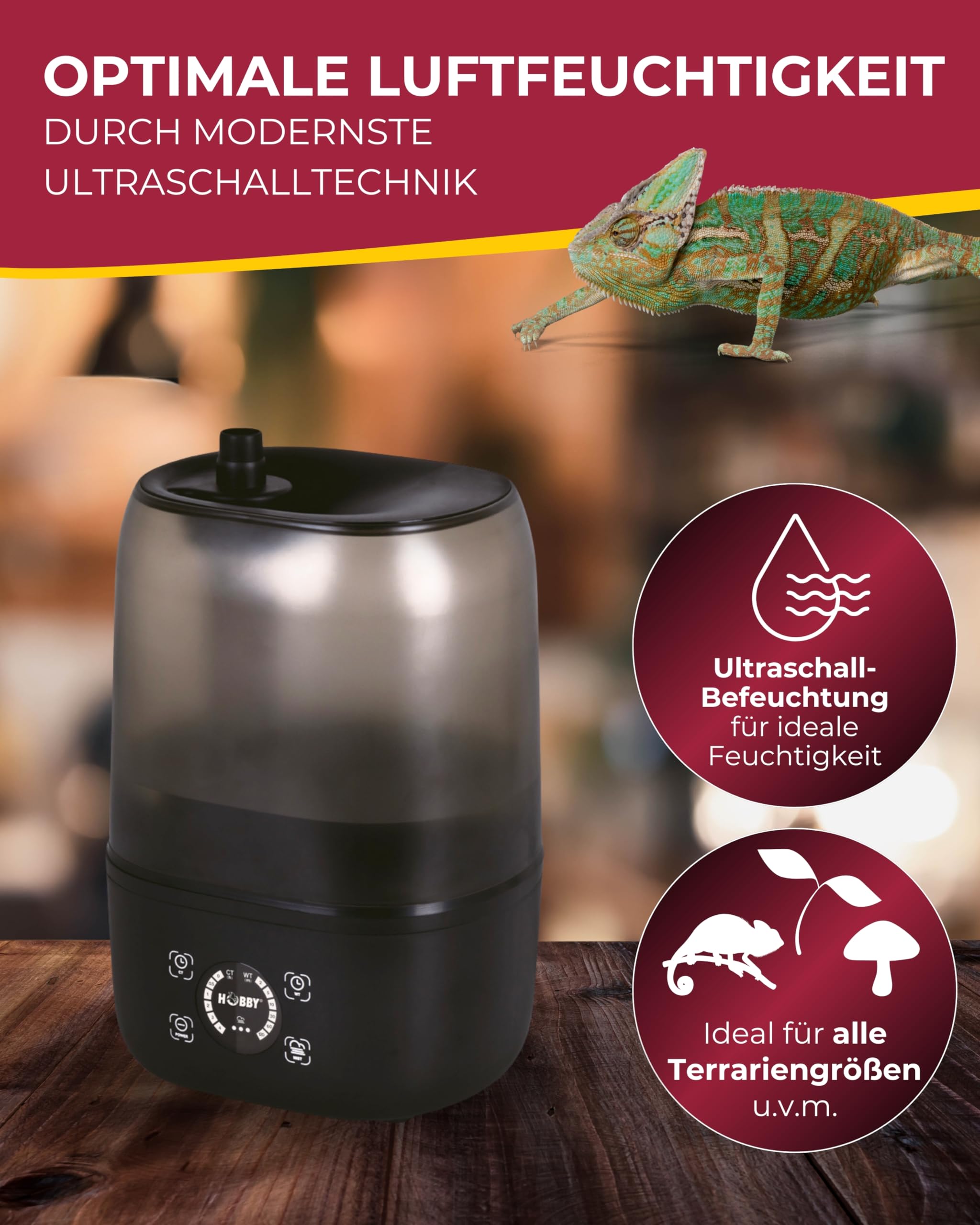 HOBBY Terraristik Hygro System I Digitale Benebelungsanlage für Terrarien I hygienisch & wartungsfreundlich I Terrarium Luftbefeuchter I effizientes Benebelungssystem mit 4L Wassertank