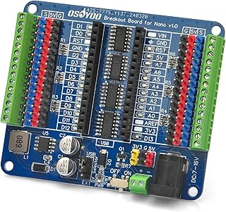 OSOYOO Nano IO 拡張 センサー シールド UNO R3 Nano V3.0用 ブレークアウトボード Arduino Nano用端子拡張ホルダー 5V 3.3V出力