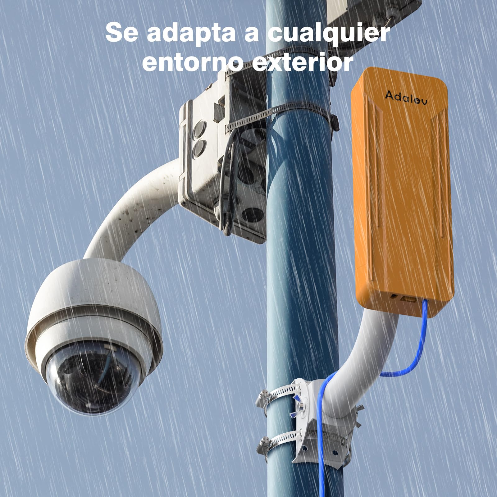AdaLov CPE469 Gigabit Puente inalámbrico para Exteriores, Doble Banda 5.8G/2.4G 3 km Largo Alcance Bridge Wireless,Extensión de Red a Cámara/Dependencias/Jardín/Garaje/Taller,IP65 Impermeable,24V PoE