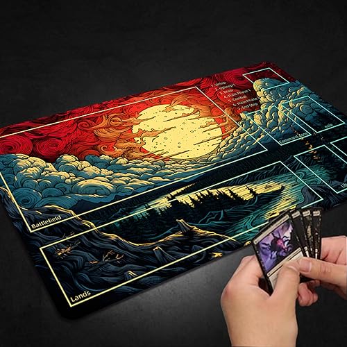 Miniatura 45 de Tapete de juego para MTG, con bolsas de almacenamiento gratis, tapete de juego de 24 x 14 pulgadas, TCG y tapete de juego de mesa para tarjetas