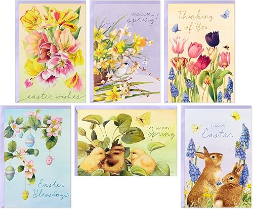 Hallmark Marjorlein Bastin - Tarjetas surtidas de primavera y Pascua (36 tarjetas con sobres)