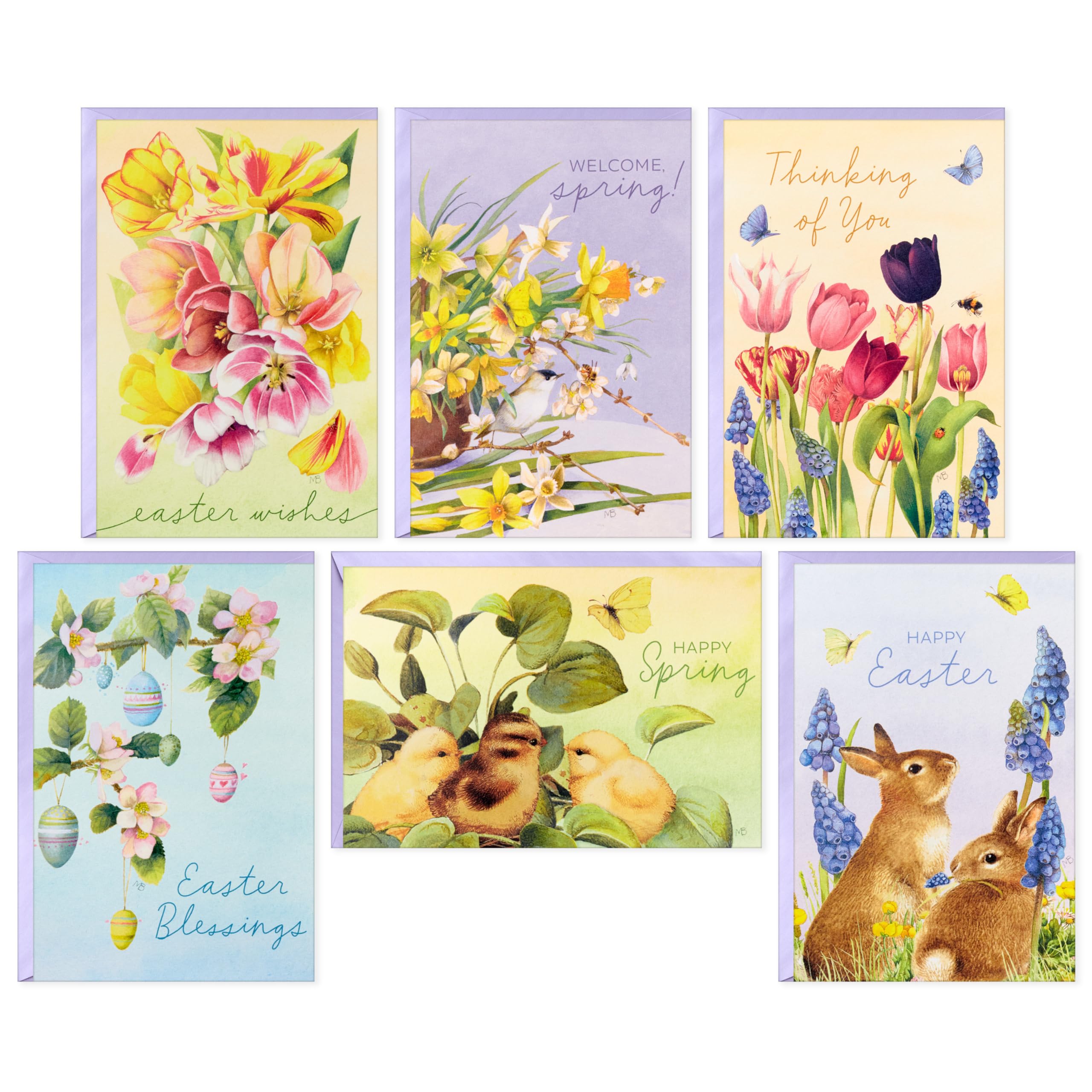 Hallmark Vintage Easter Cards Assortment, Marjorlein Bastin (36 Spring Cards with Envelopes)
