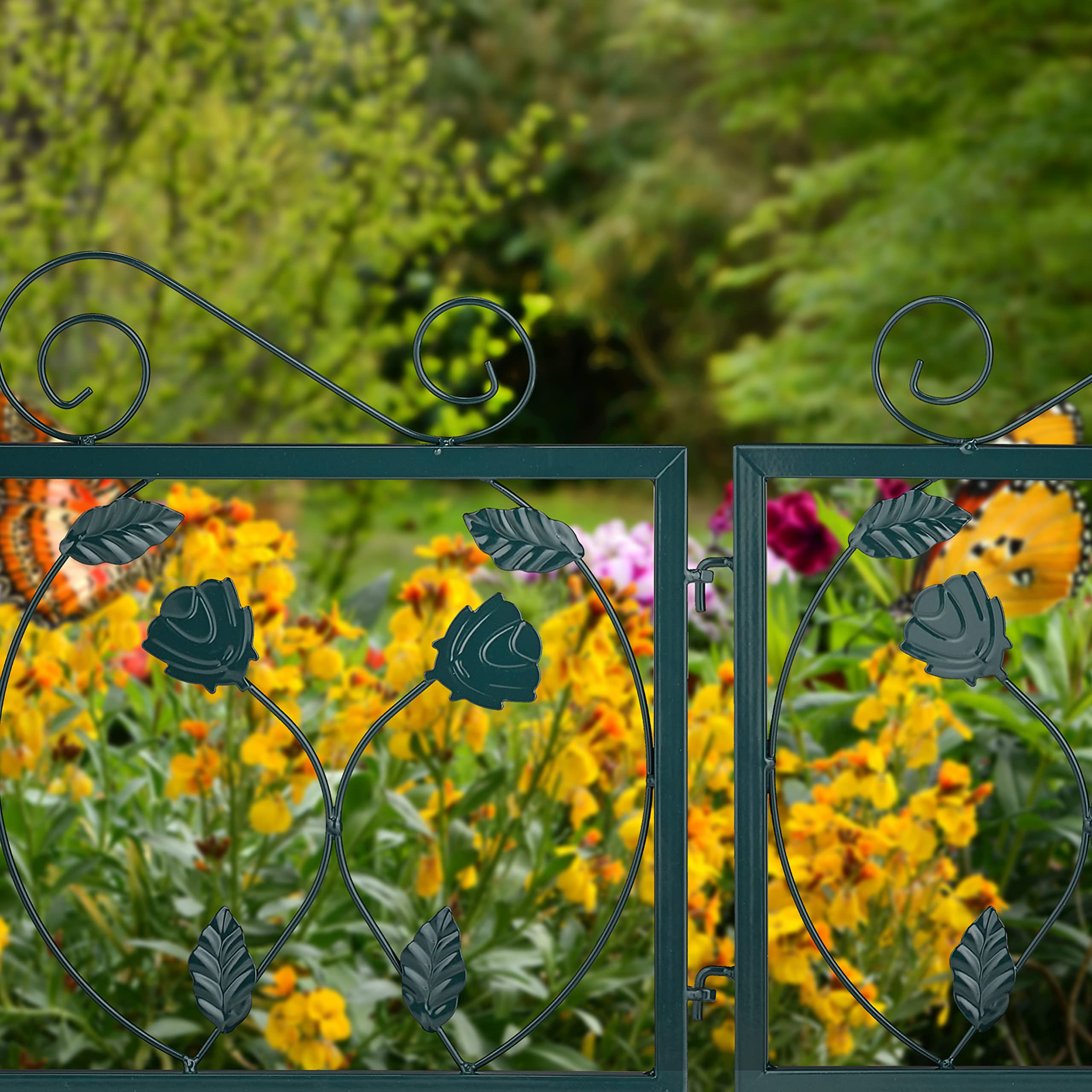 Recinzione Aiuole Relaxdays 4 Pannelli - Acciaio Verde 60x62.5 Cm - Foto 9