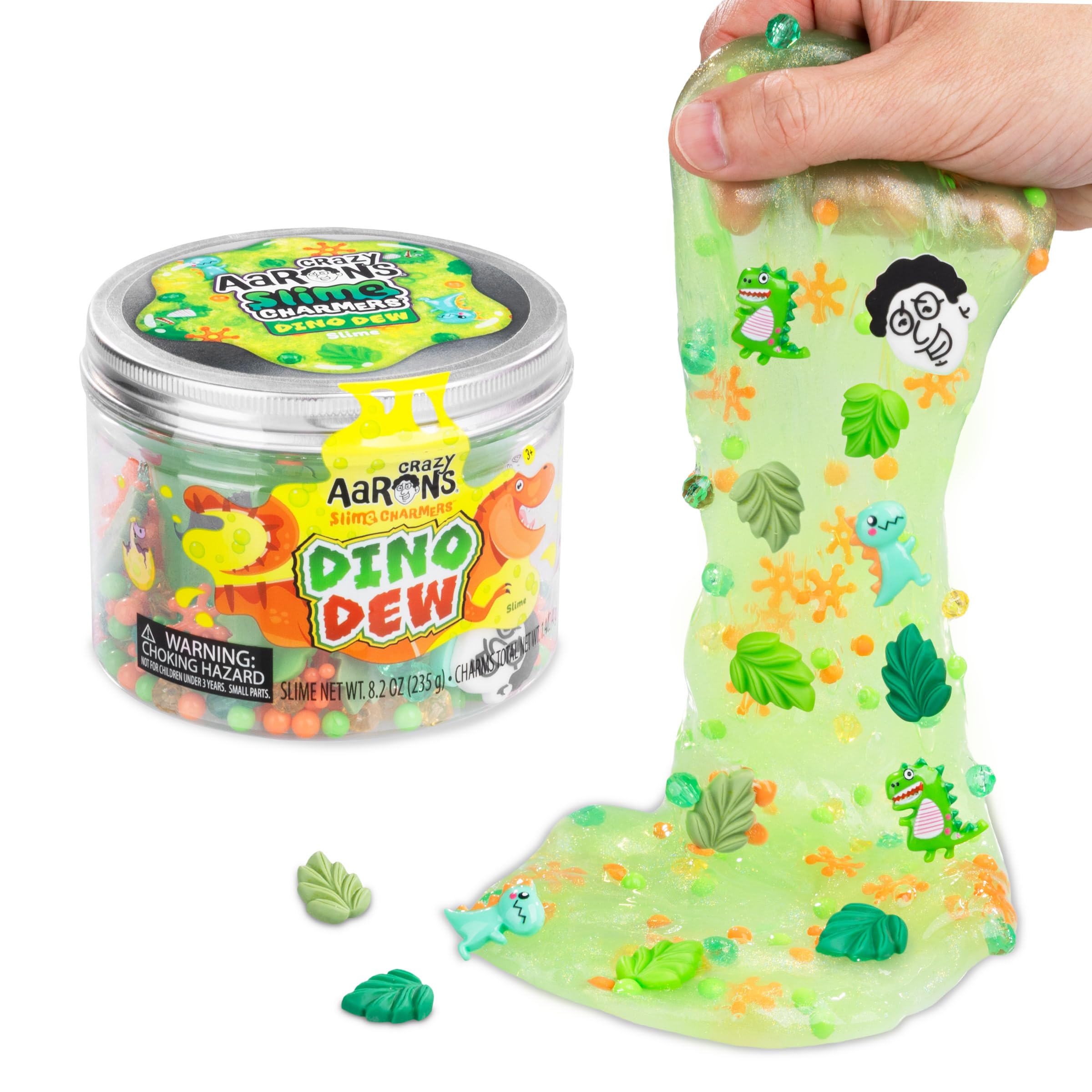 Crazy Aaron'sSlime Charmers® - Dino Dew - Bright Green Water Slime, Sensory Toys for Kids - Creative and Endless Fun, Stress Relief Therapy, Gifts for Girls and Boys - Made in USA