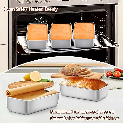 Miniatura 3 de LIANYU Paquete de 3 moldes para hornear pan, bandeja de pan de 9 x 5 pulgadas, molde para pan para hornear, molde para hornear pastel de carne de