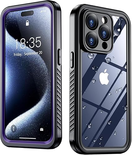 Miniatura 30 de SPIDERCASE Solo diseñada para iPhone 13 Pro Max, funda delgada para iPhone 13 Pro Max de 6.7 pulgadas, transparente Naranja,Negro /