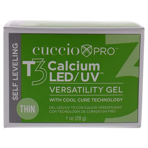 Miniatura 5 de Cuccio Pro T3 Gel de versatilidad Cool Cure LED/UV, gel autonivelante con calcio, increíblemente flexible, fuerte adherencia, acabado de alto