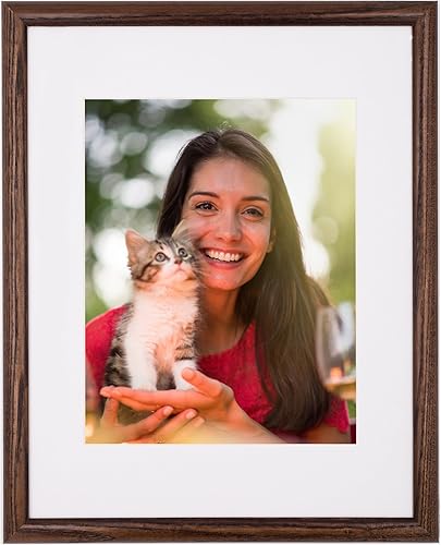 Northern Promotions, LLC Portarretratos personalizado de 11 x 14 pulgadas, para fotos de 8 x 10 pulgadas, marco de madera de roble oscuro, tapete