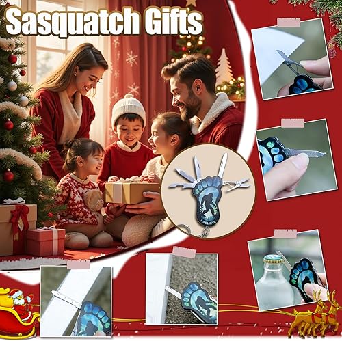 Miniatura 2 de Multiherramienta 5 en 1 colorida para pies grandes, esencial para acampar con cuchillo, tijeras, lima de uñas, regla y abridor de botellas, perfecta