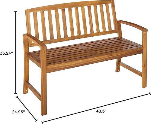 Miniatura 3 de Christopher Knight Home Loja Acacia Bench, Teak Finish