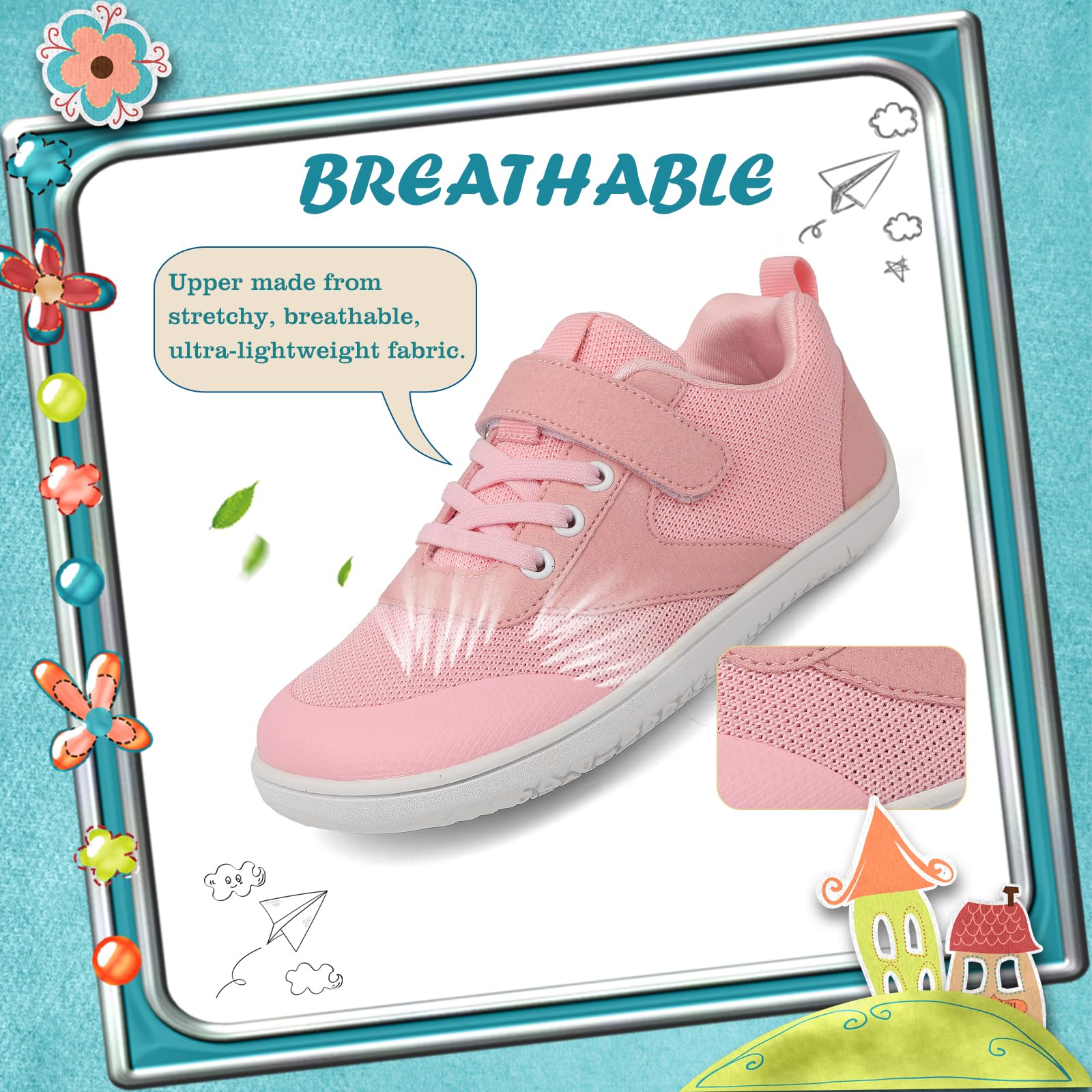 AONEGOLD Buty Boso Chłopcy Dziewczęta Oddychające Lekkie Elastyczne Wygodne Buty Do Biegania Antypoślizgowe Buty Do Biegania Sneakers