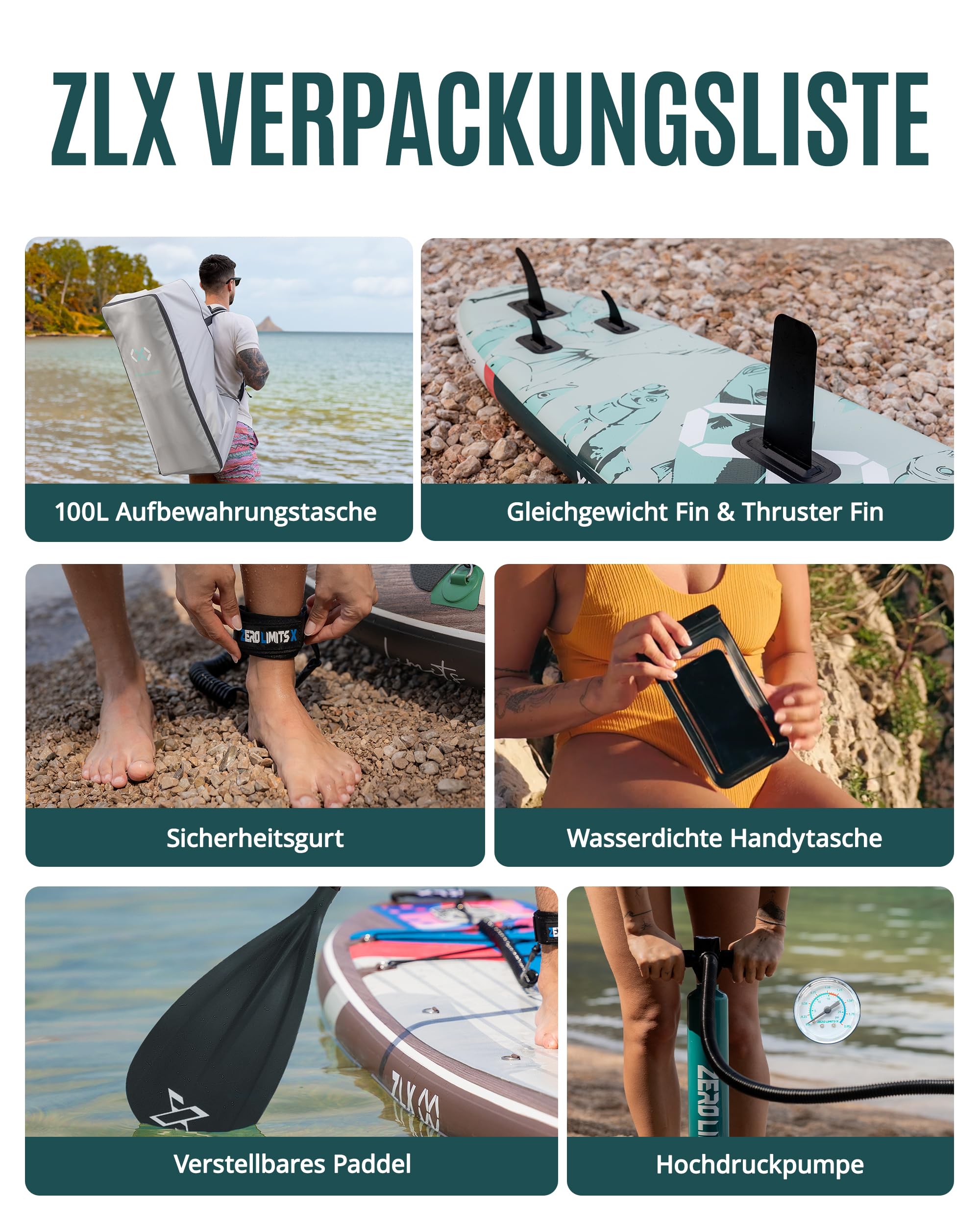 ZLX Stand Up Paddling Board 350x89cm,SUP Board Set,Stand Up Paddle mit Einzigartige Mittelfinne,Rutschfester Deckpad,Standup Paddle Board 250kg Tragkraft,für Erwachsene,Anfänger,alle Könnensstufen