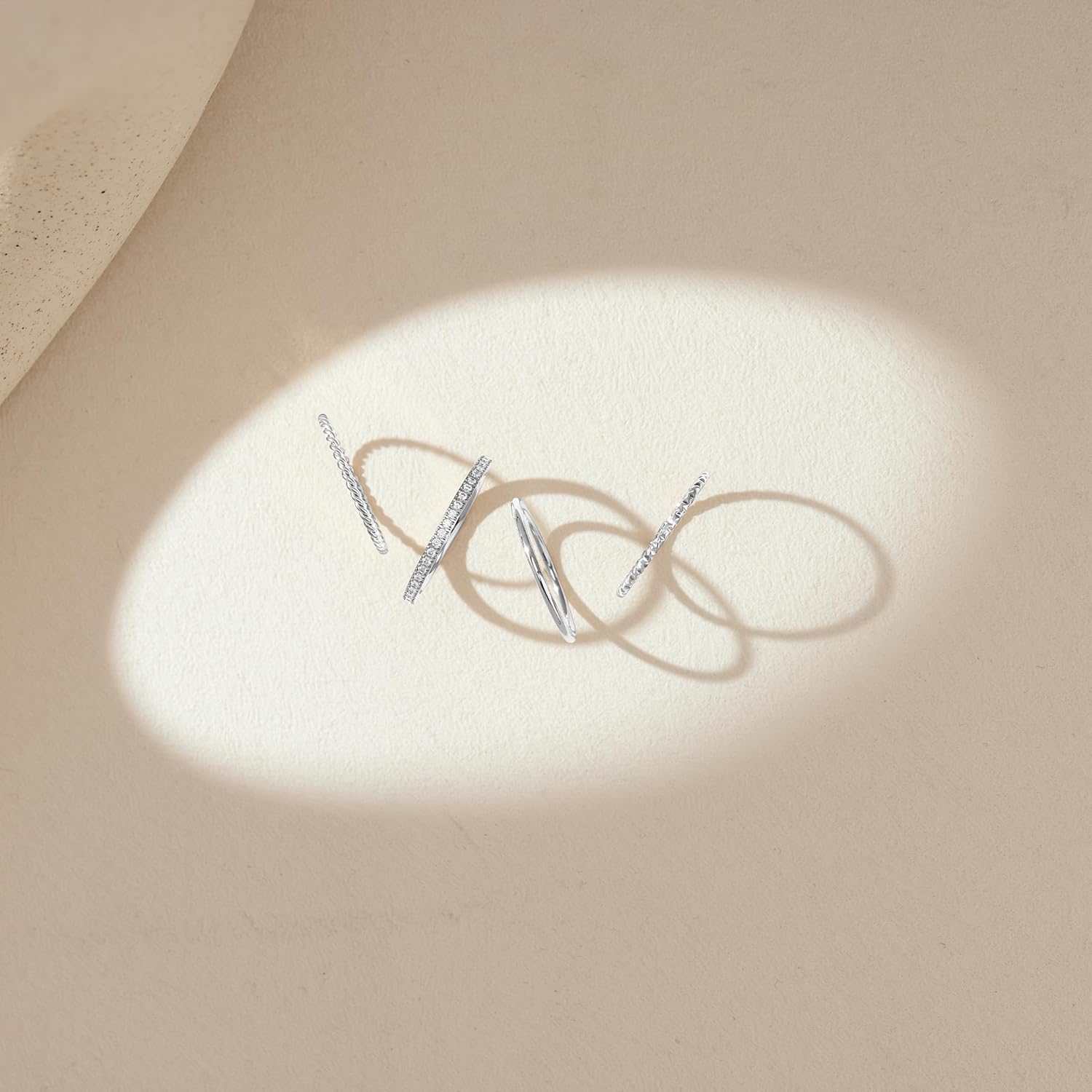 Dainty Thin Gold Rings for Women Non Tarnish, Stackable 14K Gold Plated Cubic Zirconia Wedding Bands Ring Set, Waterproof Simple Trendy Minimalist Statement Engagement Promise Thumb Pinky Stacking Rings for Women Size 5 6 7 8 9 10 11 - Image 6