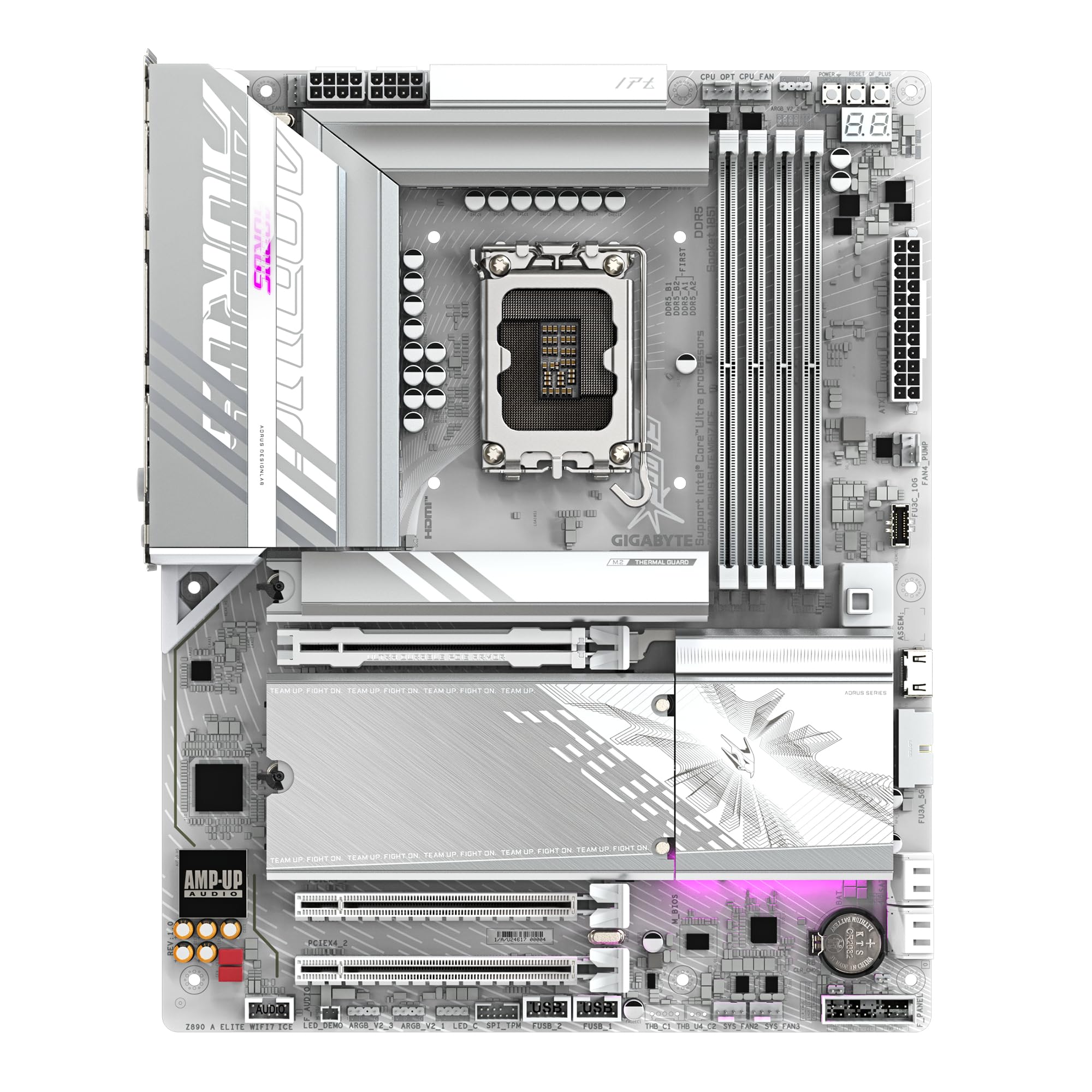 GIGABYTE Płyta główna Z890 AORUS ELITE WIFI7 - obsługuje procesory Intel Core Ultra (seria 2), 16+1+2 fazy VRM, do 8800 MHz DDR5 (OC), 1xPCIe 5.0 + 3xPCIe 4.0, Wi-Fi 7, 2.5 GbE LAN, Thunderbolt 4