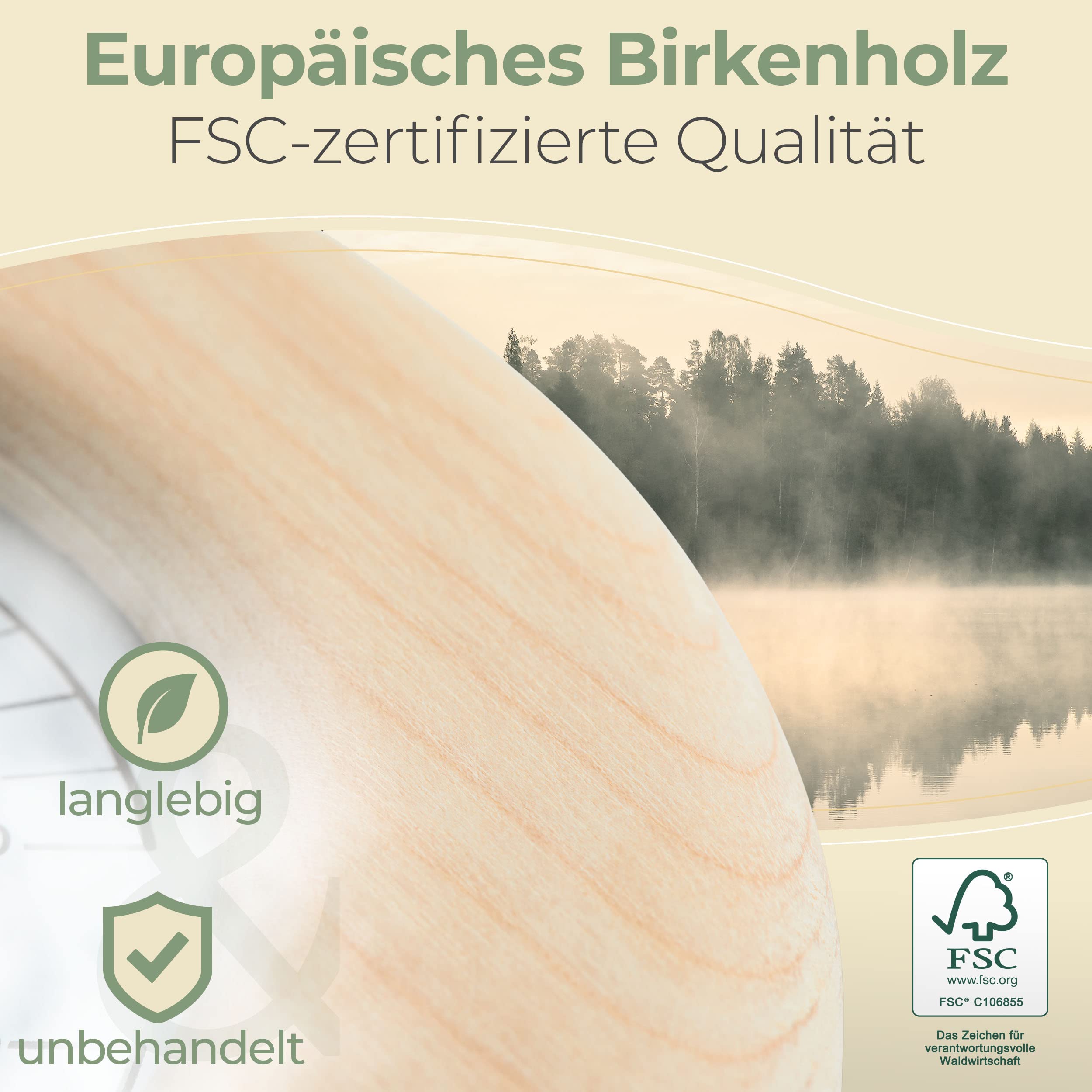 FSC zertifiziertes Sauna Thermometer Hygrometer (justierbar) - TÜV geprüft, hitzebeständig und präzise - hochwertiges Birkenholz - Sauna Zubehör Design: modern - rostfreies Montagematerial