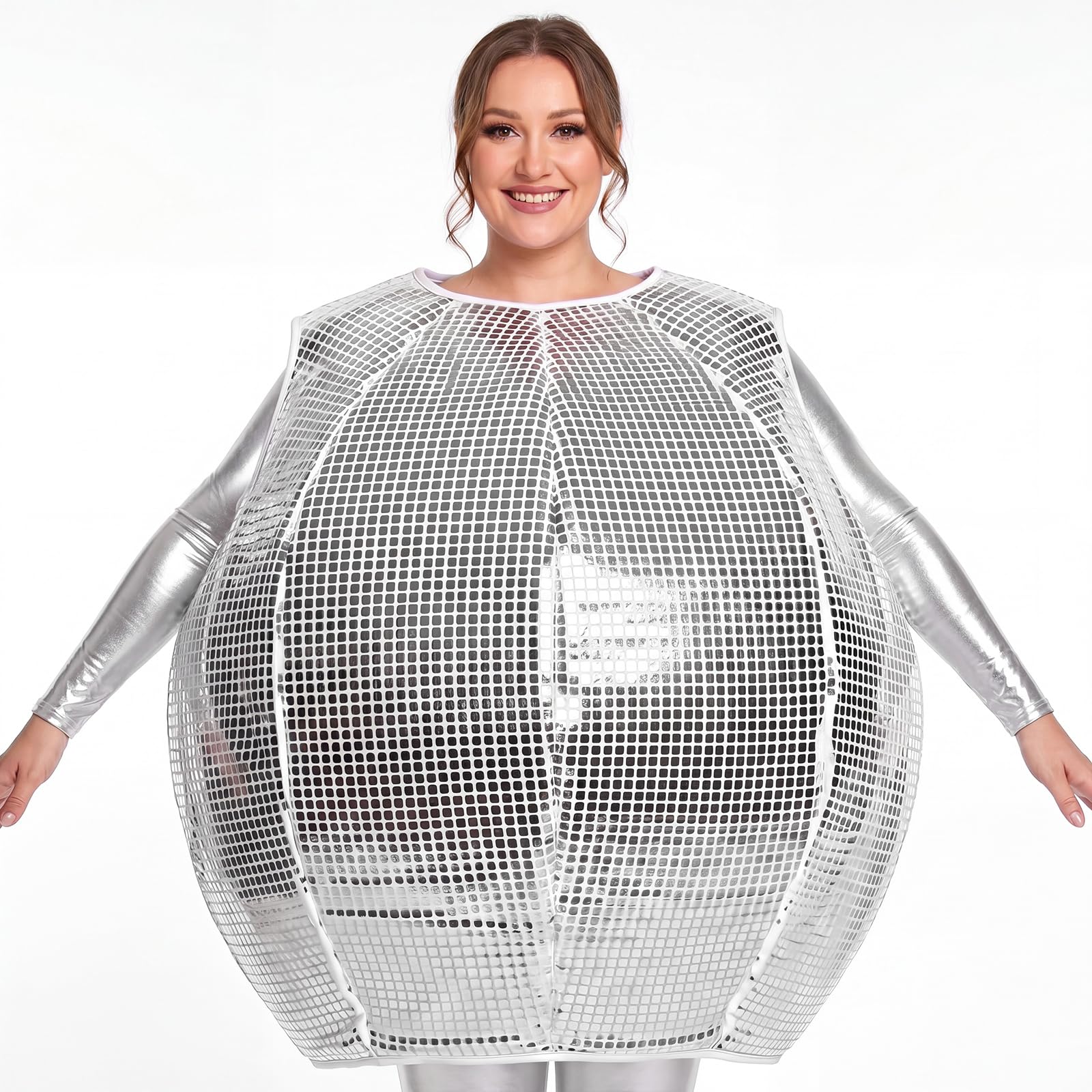 Shihanee 70s Women Disco Ball Costume Shining Disco Top Outfit
