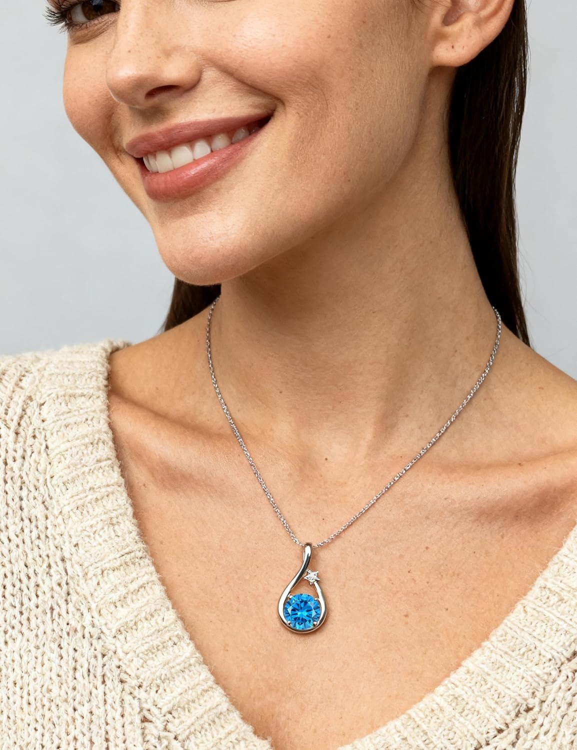 925 Sterling Silver Birthstone Necklaces for Women Twisted Infinity Pendant Necklace