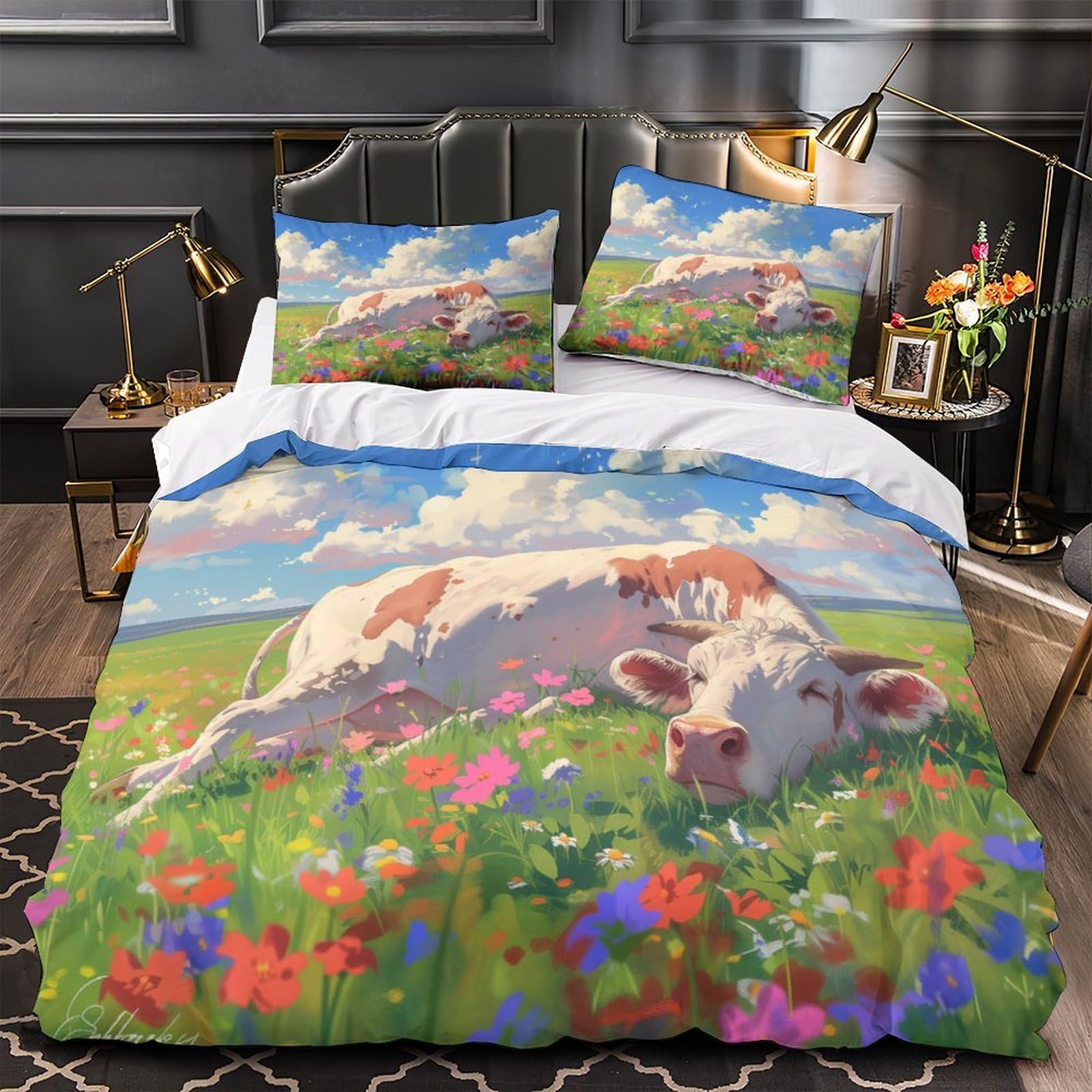 Parure de lit cosmique microfbre 3D housse couette 260x220cm ado
