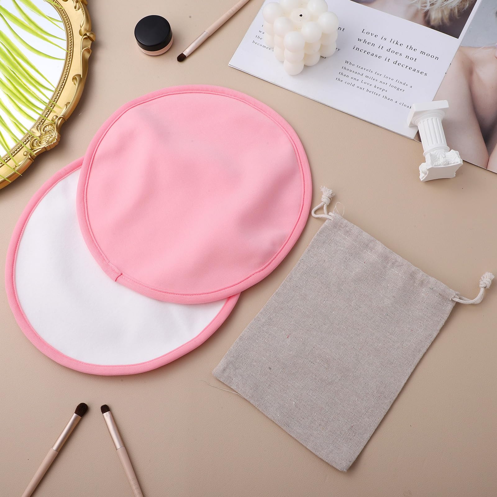 Alasum 2 Pcs Castor Oil Breast Packs with Skin-friendly Cloth Pads and Storage Bag, Reusable, Adorable and Gentle Breast Wraps for Nursing, Measuring 9.63x9.63x0.12 Inches — view 6