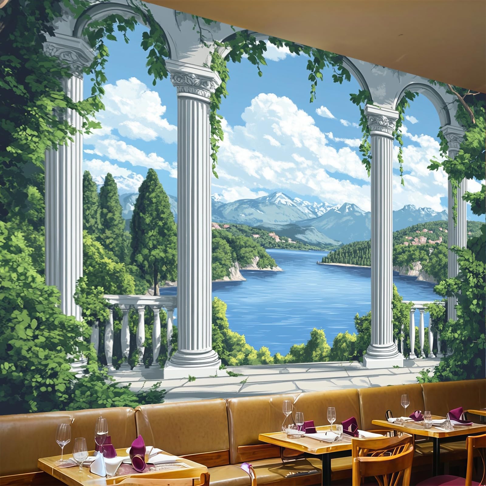 Revêtement mural photo forêt 400 x 280 cm au rendu 3D ultra réaliste